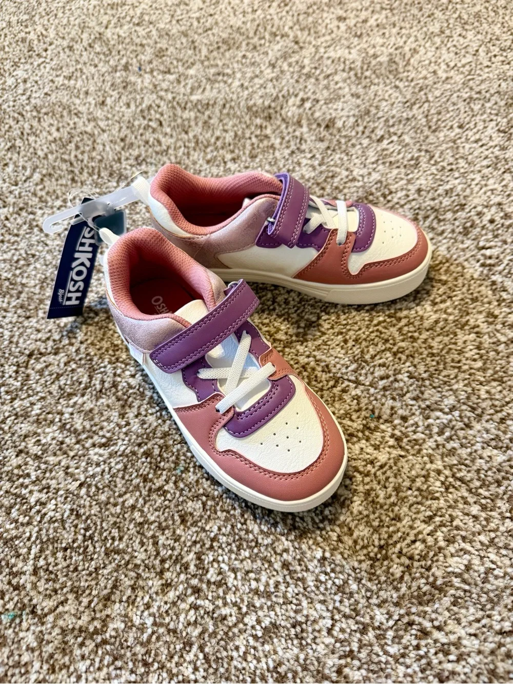 OshKosh B'gosh Pink and Purple Kids' Velcro Sneakers